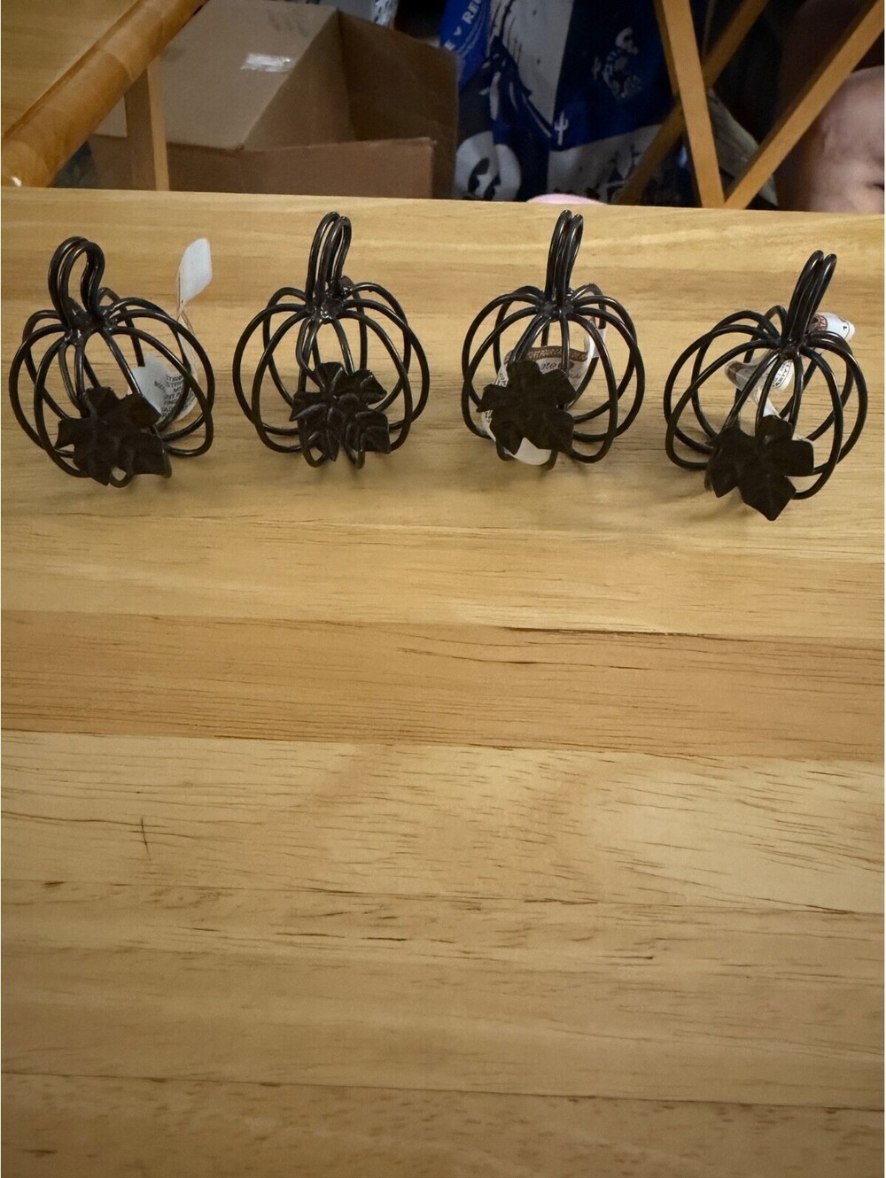 Set of 4 Celebrate It Give Thanks Pumpkin Place Card Holders
